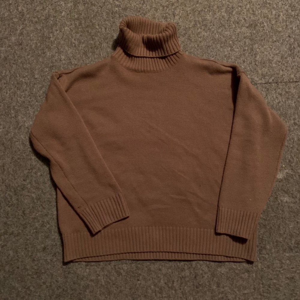 Brown Turtleneck Sweater